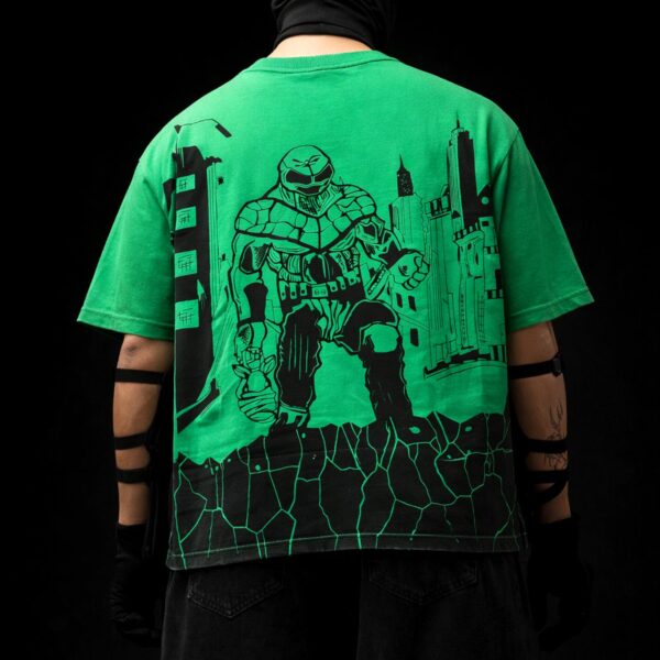 green oversized graphic t-shirt for men