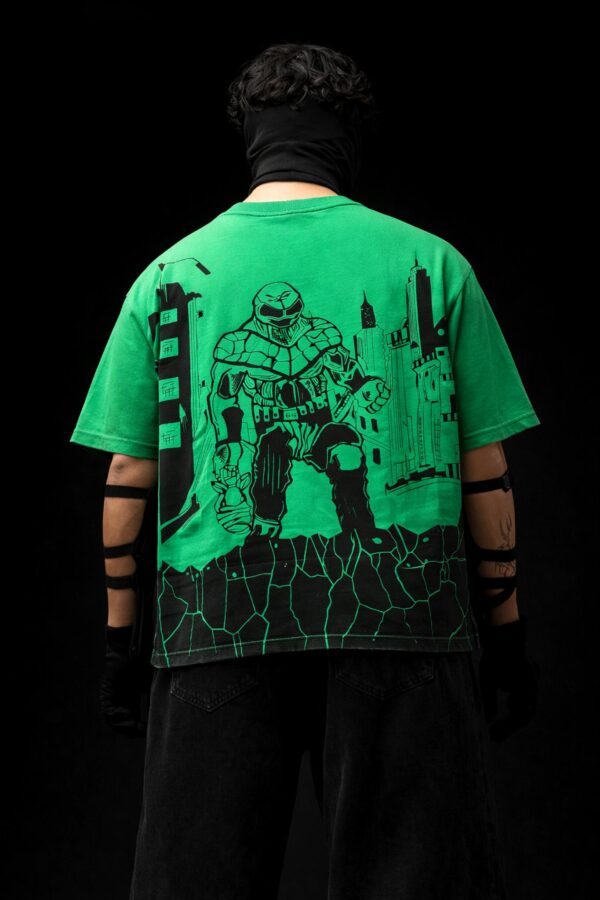 green oversized graphic t-shirt for men