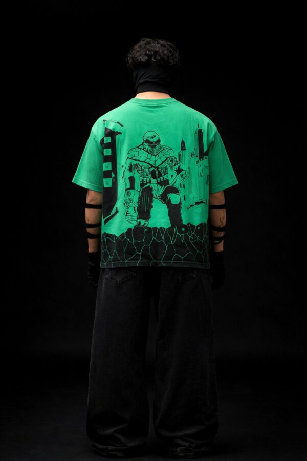 green oversized graphic t-shirt for men