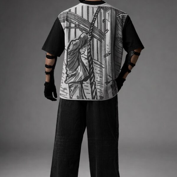 rope burn oversized t-shirt for men