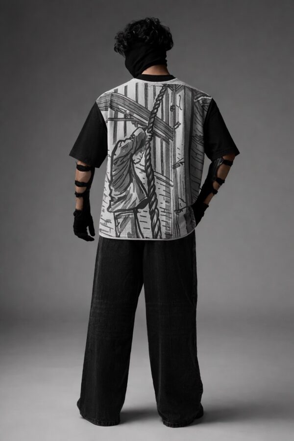 rope burn oversized t-shirt for men