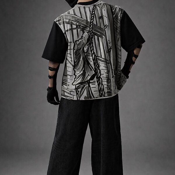 rope burn oversized t-shirt for men