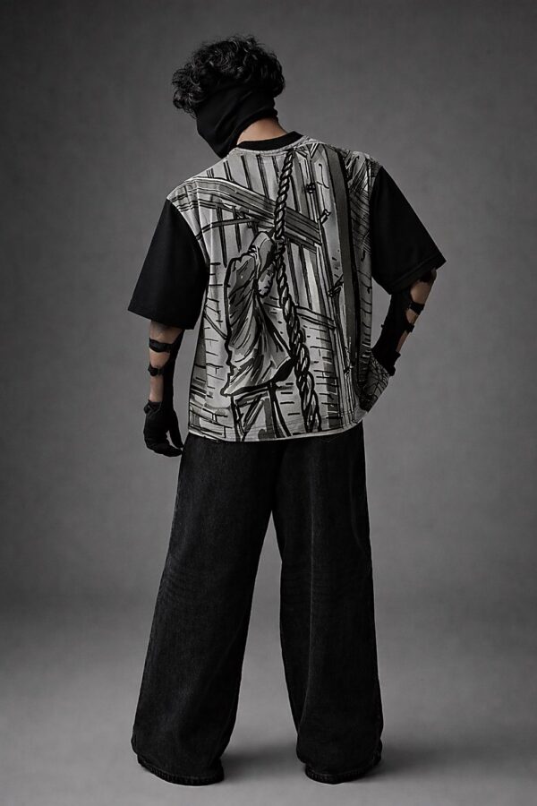 rope burn oversized t-shirt for men